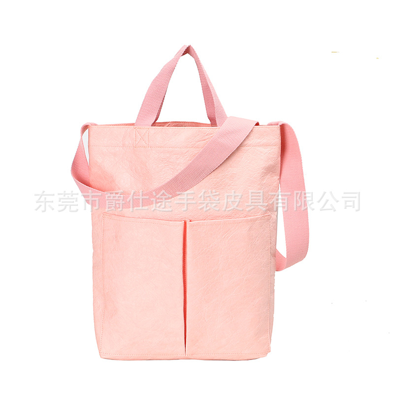New Dupont Paper Women's Shoulder Bag Pink Eco-Friendly Tyvek Crossbody Bag Ultra-Light Wear-Resistant Dupont Paper Bag