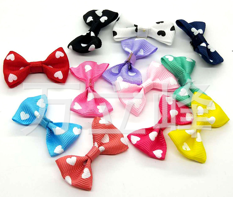 Korean version of children's headdress hair accessories clothing accessories gift accessories rib printing ribbon bow manufacturers wholesale