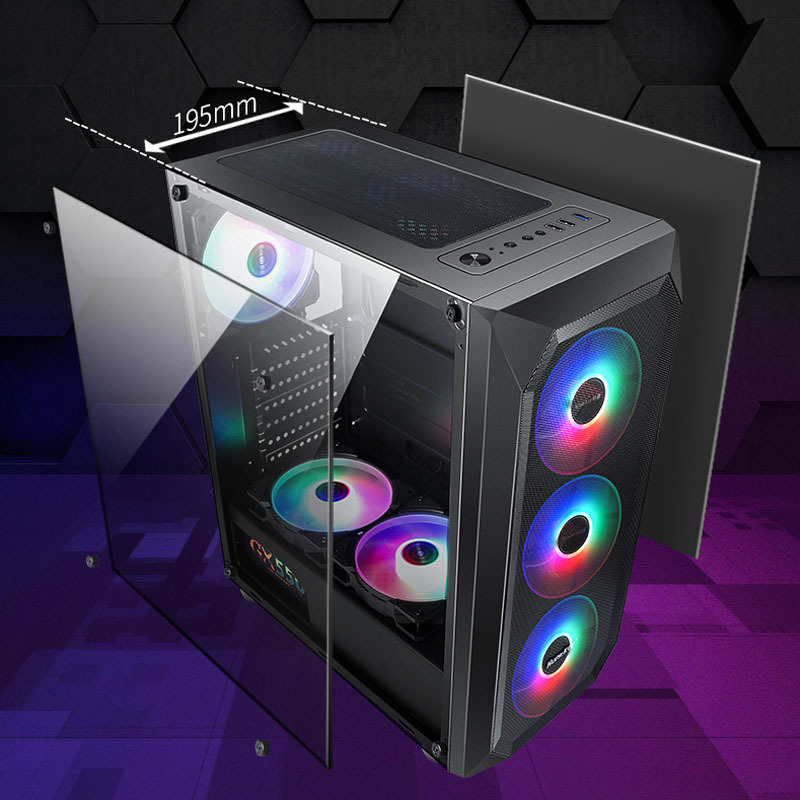 Dark Night Hunter 5 e-sports computer case desktop side transparent water-cooled game home dust-proof net coffee Hangjia case