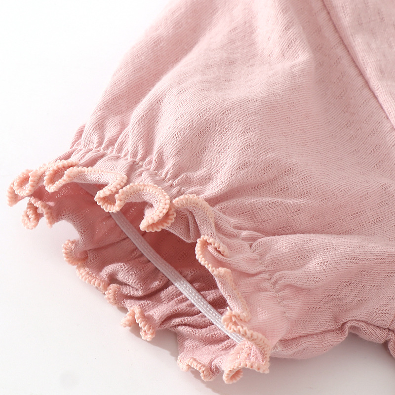 New Spring and Summer Cotton Nightgown Women's Loose Short-sleeved Pajamas Cotton Dress Girl's Home Clothes Parent-child Pajamas Lace