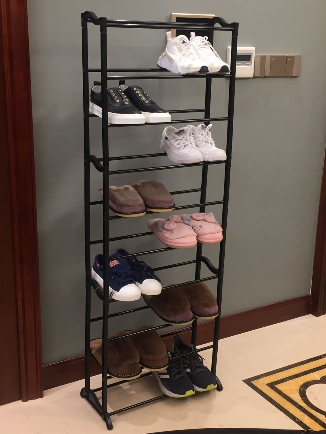 Многоуровневый простой дверной пластиковый стеллаж для обуви, экономичный артефакт для хранения обуви, десятиуровневый шкаф для обуви