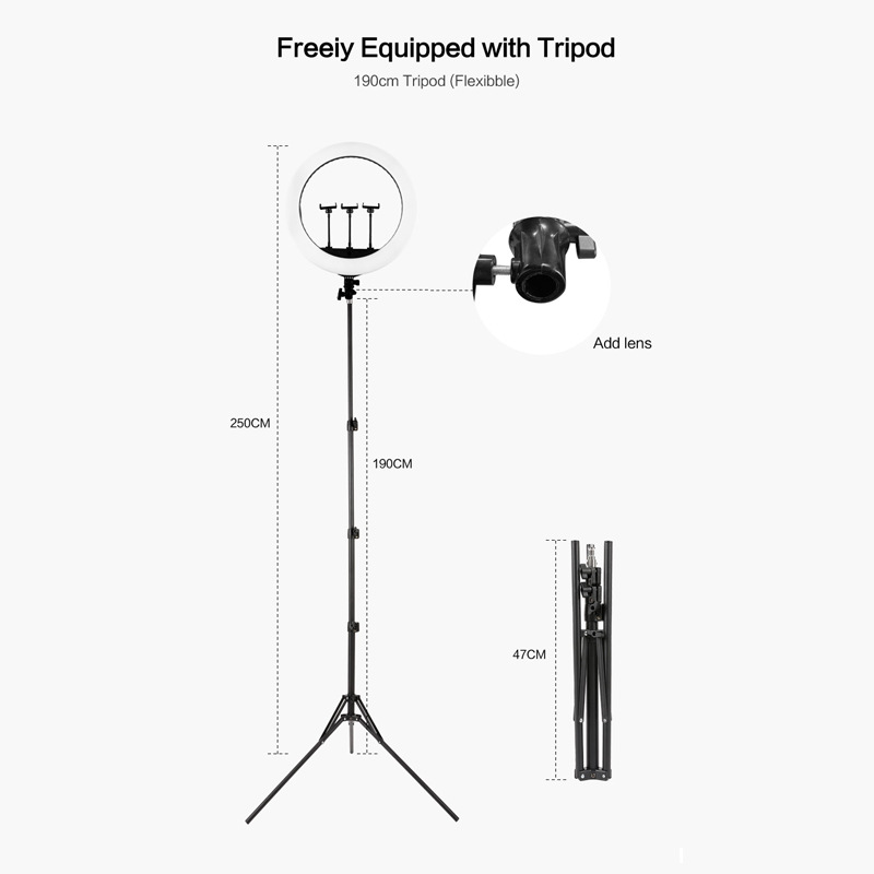 HQ-21 inch lighting lamp trembles fast hand Photo LED mobile phone bracket photography beauty ring live light