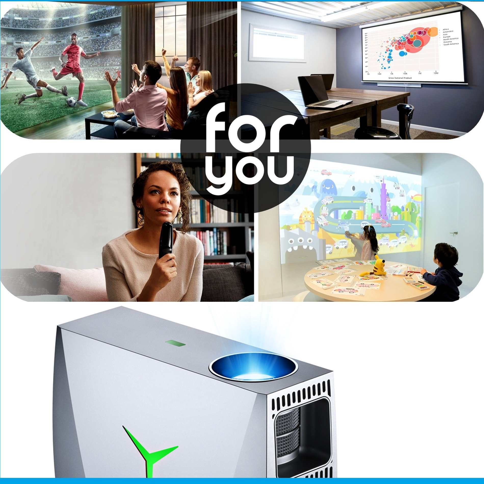 Cross-border projector F40 business home projector office LED support play HD 1080p