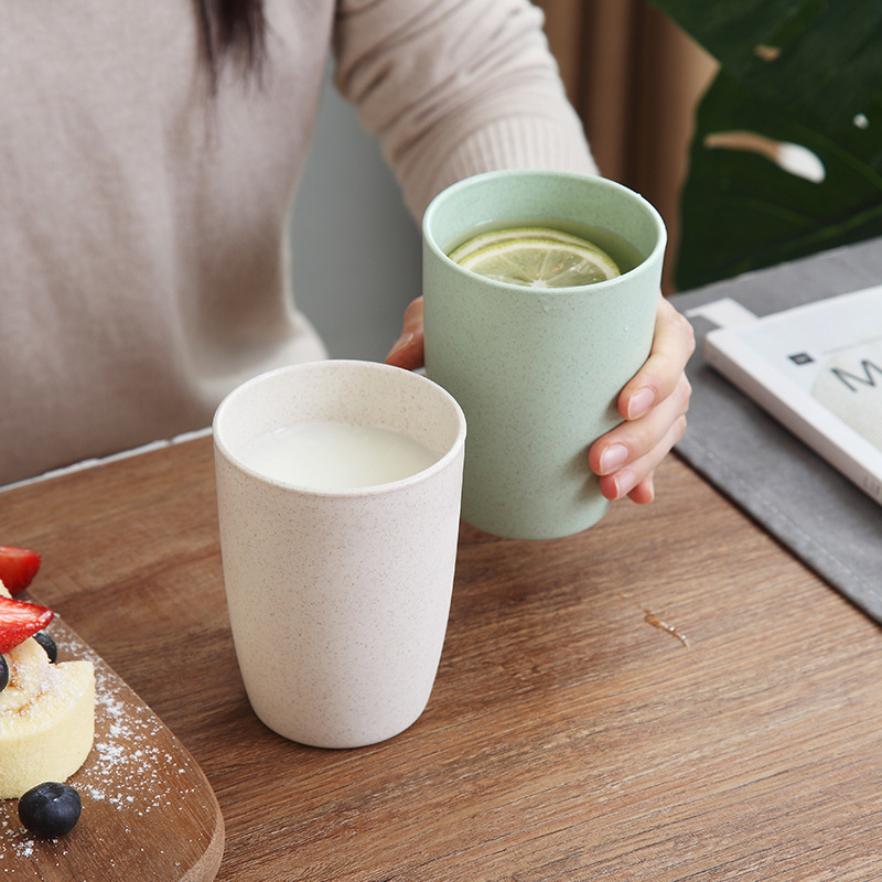 Thickened Wheat Straw Round Cup Milk Cup Mouthwash Cup Household Couple Toothbrush Cup Wheat Perfume Cup Wholesale