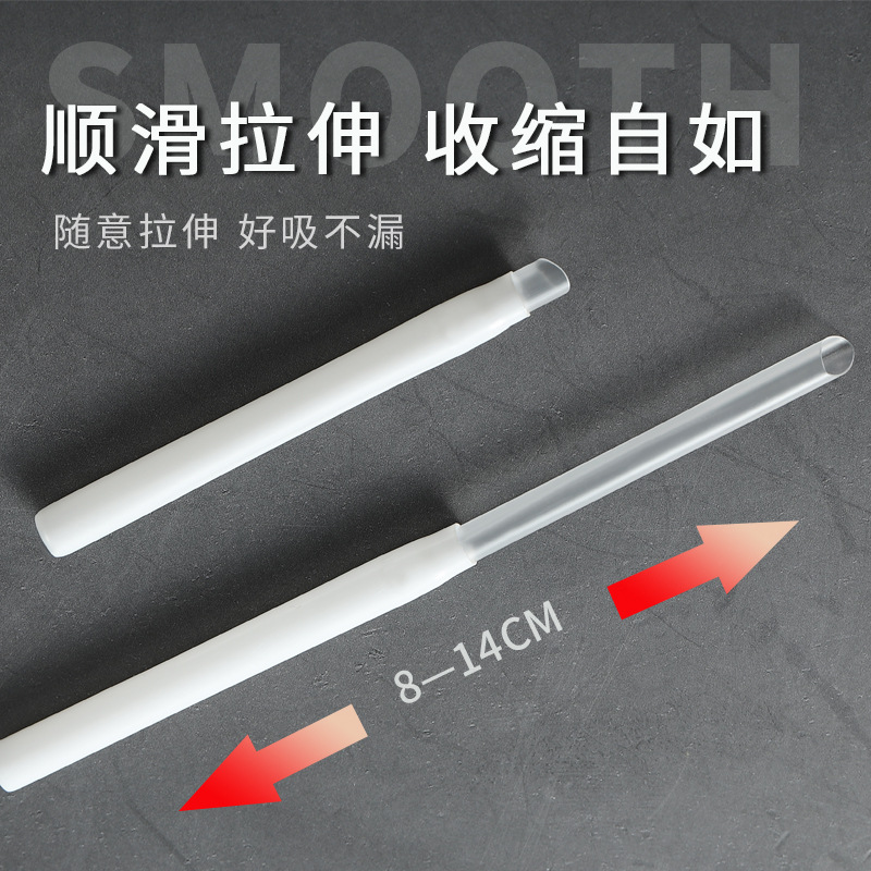 Wholesale disposable retractable straw food grade PP plastic straw moslian same double yogurt straw