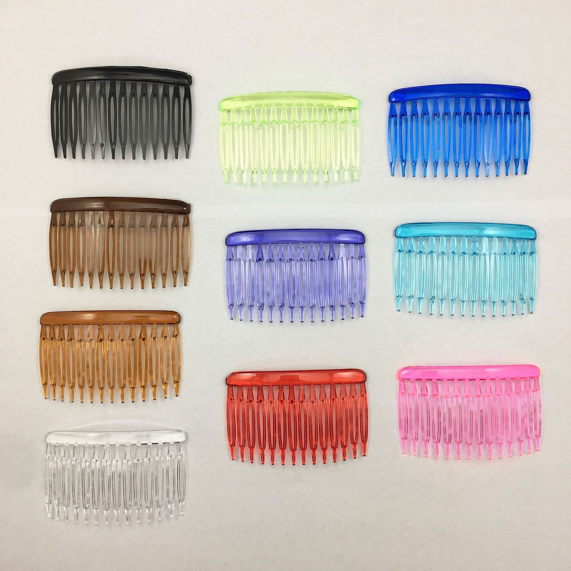 14-зубчатая пластиковая расческа, оптовая продажа 7*4.5 см, классические аксессуары для вуали, экологически чистая расческа