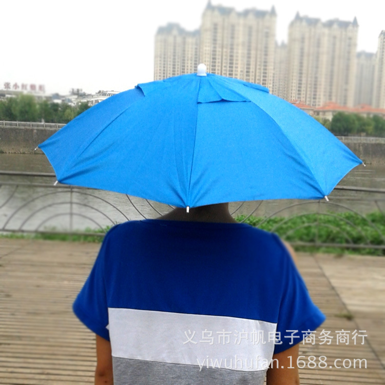 65CM diameter tea picking hat umbrella double layer with breathable hole head wearing umbrella printable advertising LOGO AliExpress supply