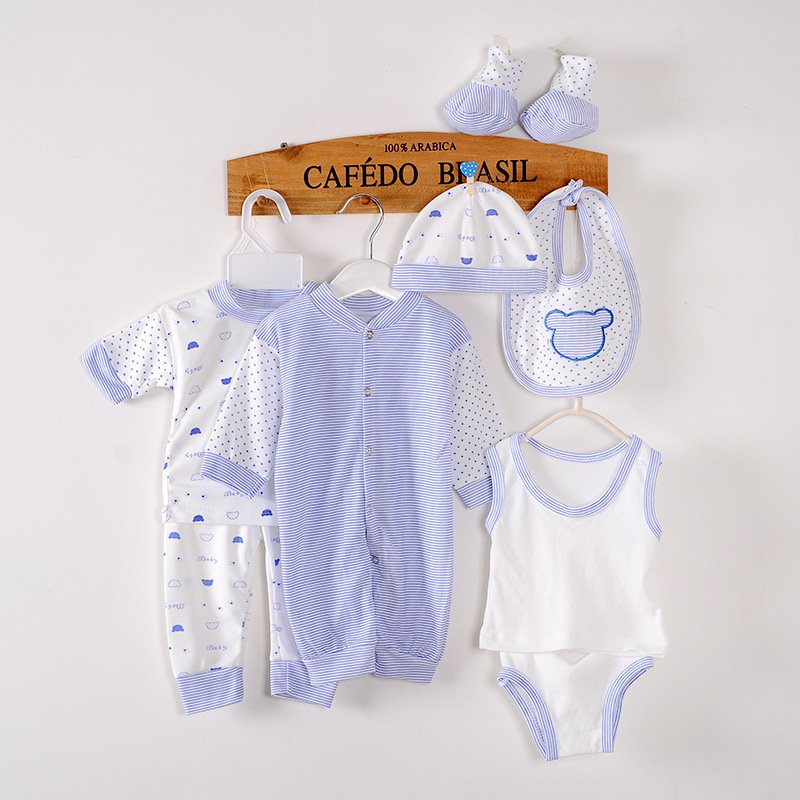 Factory supply baby newborn cotton set spot order 8-piece multi-piece set export foreign trade polyester cotton