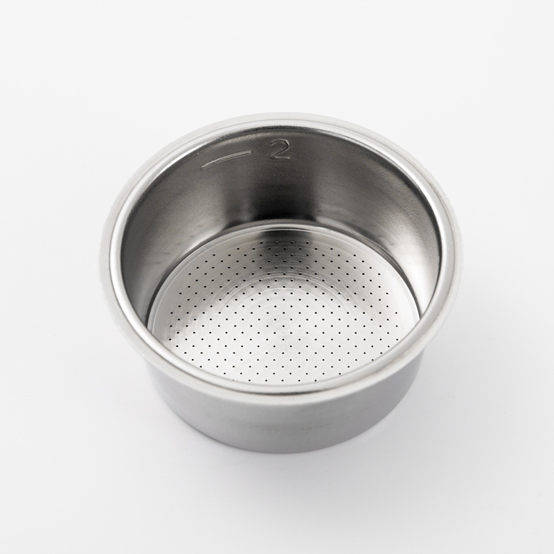 American pressure-free single-layer powder tank 2-person stainless steel filter screen household coffee machine powder bowl 51mm coffee powder bowl