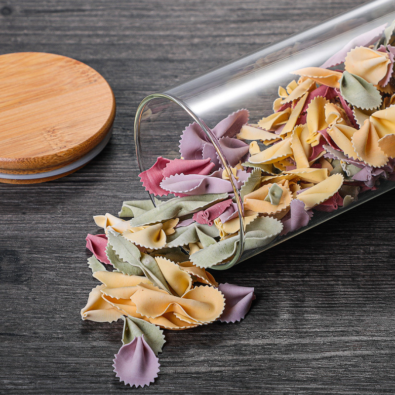 Factory Wholesale High Borosilicate Glass Sealed Jar Wholesale Bamboo Lid Tea Jar Transparent Glass Storage Jar Candy Jar