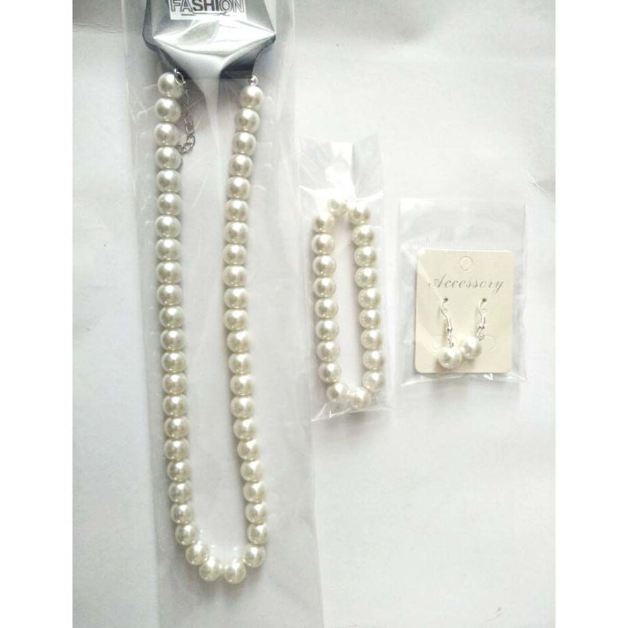 Spot Bead Necklace Bracelet Earrings Three-piece Set Cheongsam Clothing Accessories Women's All-match Wedding Dress Necklace Set