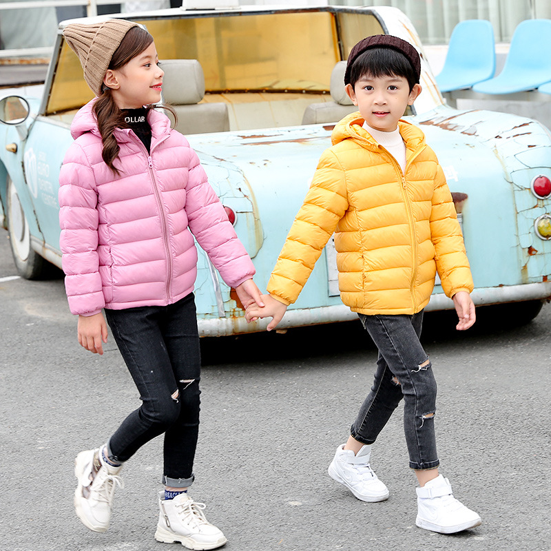 According to the new feather children's down jacket girls' cotton-padded clothes light boys down cotton-padded jacket winter clothes big children's autumn and winter coat