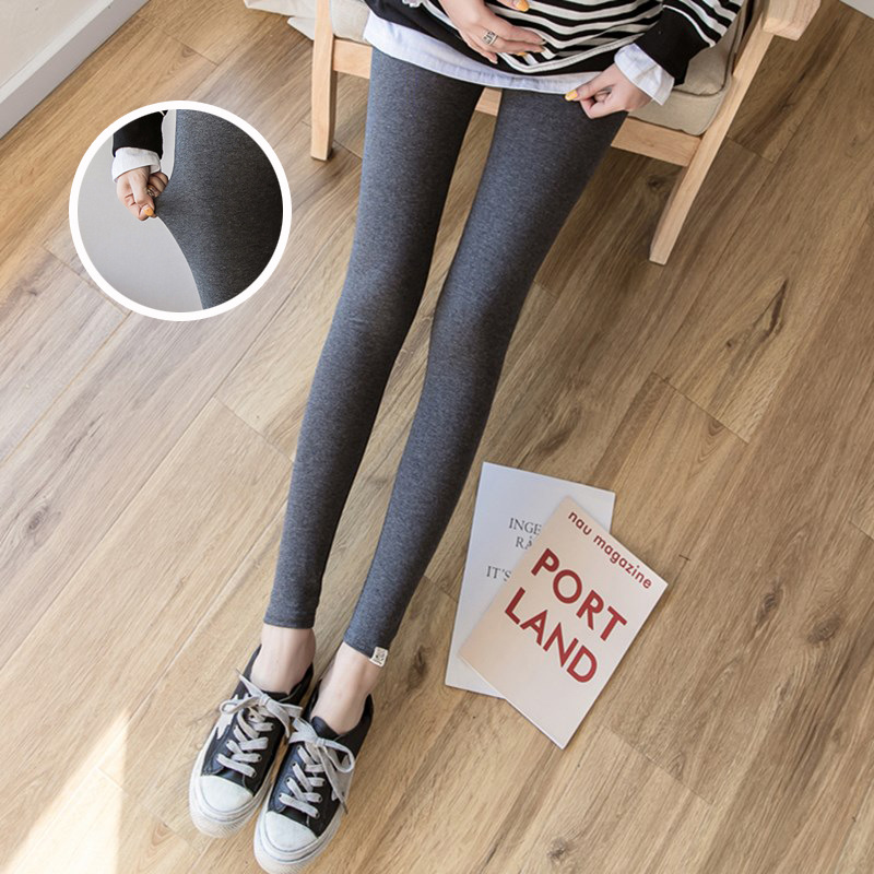 Maternity Wear, Spring & Fall Maternity Pants, Belly Support Pants, Kitten Belly Support Leggings, Thin High-Waist Elastic Leg Nine-Point Pants