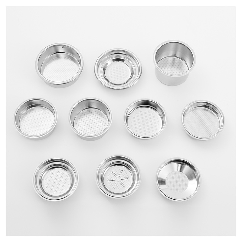 American pressure-free single-layer powder tank 2-person stainless steel filter screen household coffee machine powder bowl 51mm coffee powder bowl