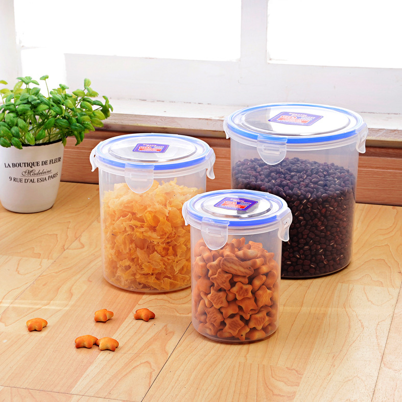 Wow Customized 1500ml High Transparent Food Grade Plastic Pp Fresh-Keeping Storage Tank Four-Sided Buckle Sealed Grain Tank