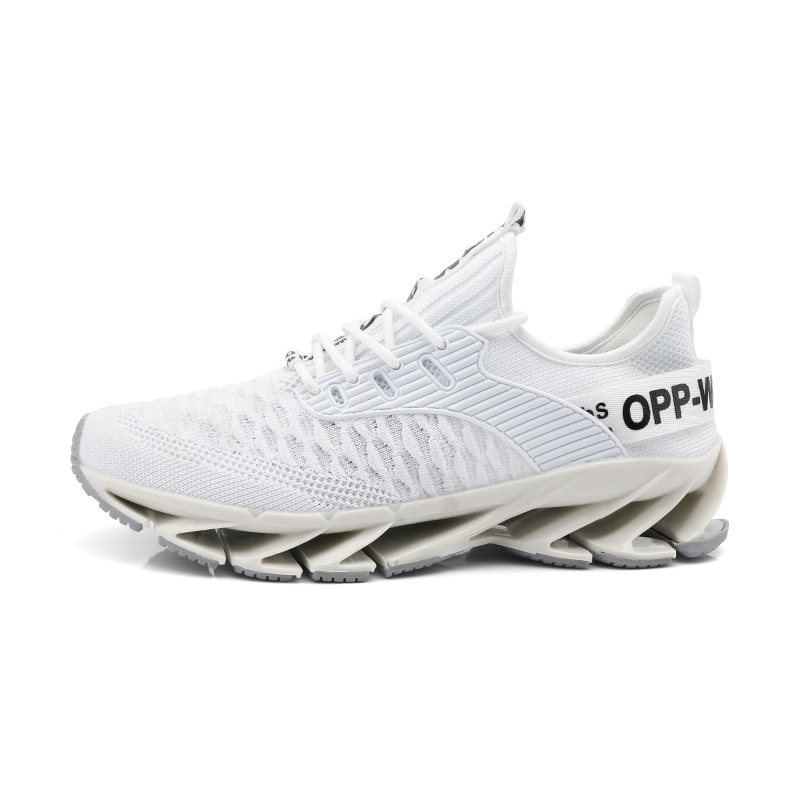 Cross-border AliExpress 2024 Men's Shoes Autumn Breathable Flying Weaving Casual Men's Trendy Blade Fish Scale Sports Running Shoes