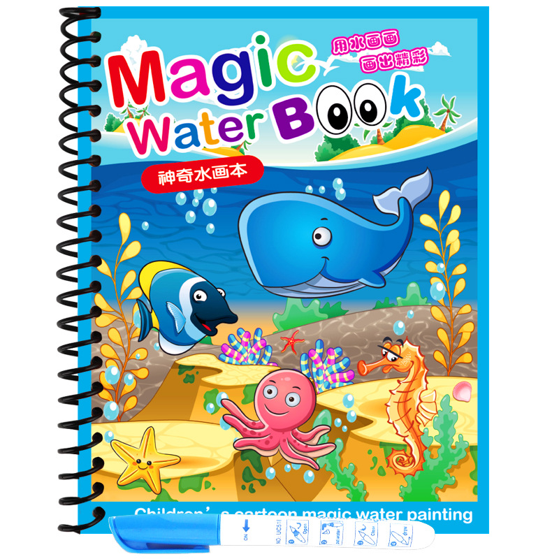 Children's magic water painting can be reused kindergarten educational coloring book Baby repeated graffiti water picture album