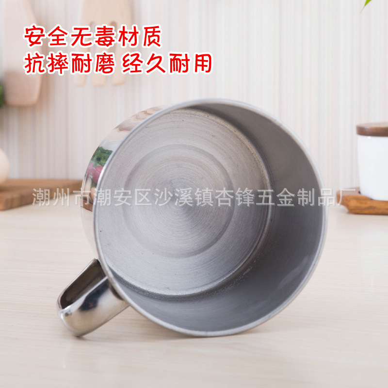 304 Non-magnetic Thickened Stainless Steel Mouth Cup Kindergarten Water Cup Student Children's Cup Drinking Water Cup Mouth Cup with Lid