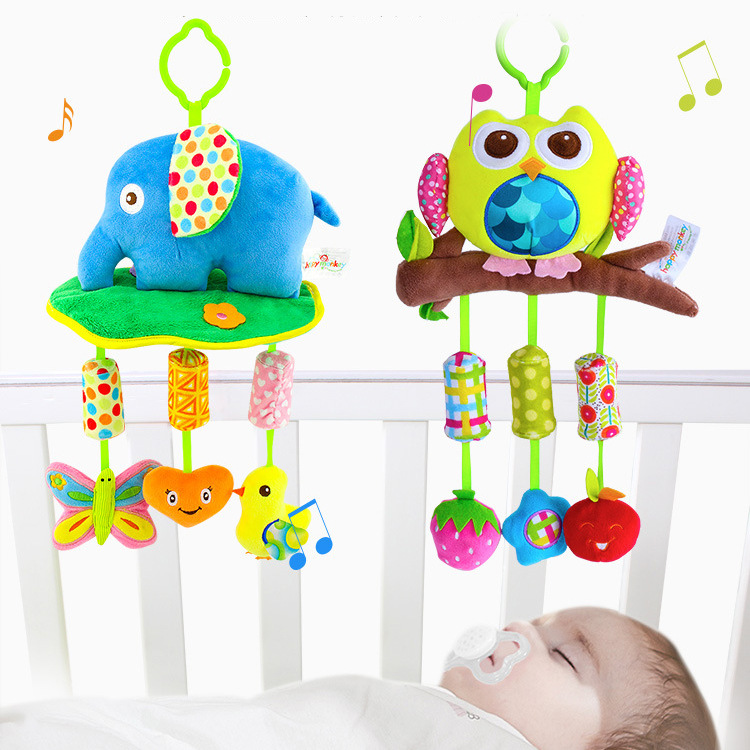 Dropshipping Baby Bed Bell 0-1 Year Old Baby Plush Educational Car Seat Stroller Pendant Soothing Toy