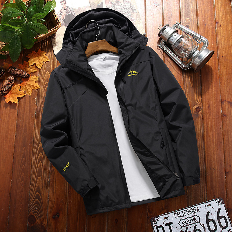 Outdoor Jacket Men's Autumn Thin Wear-resistant plus size Mountaineering Suit Windproof Waterproof Breathable Sports Work Clothes Jacket