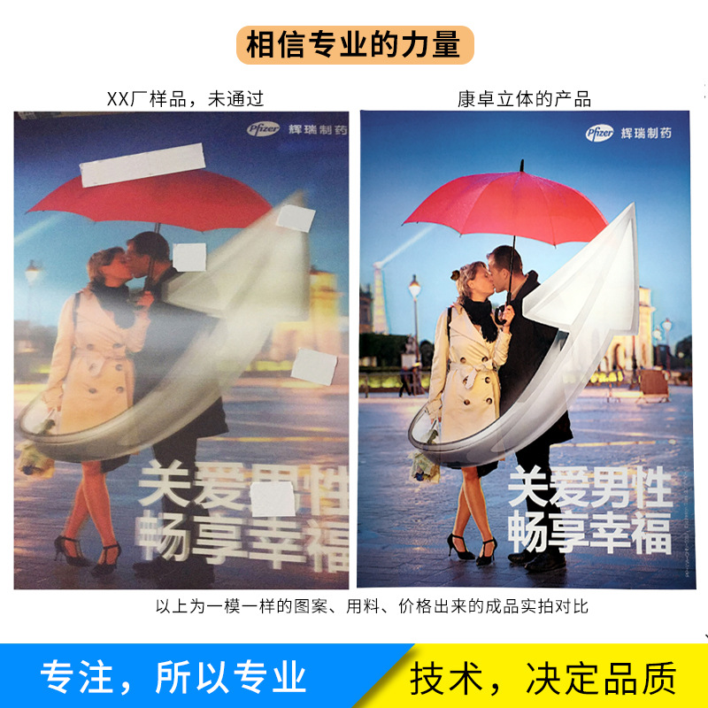 Kangzhuo Factory Customized High-Definition Naked-Eye 3D Grating Pppet Changing Stereo Grating Stereo Painting 5D Dynamic Changing Painting