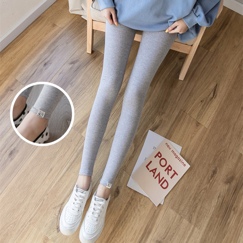 Maternity Wear, Spring & Fall Maternity Pants, Belly Support Pants, Kitten Belly Support Leggings, Thin High-Waist Elastic Leg Nine-Point Pants