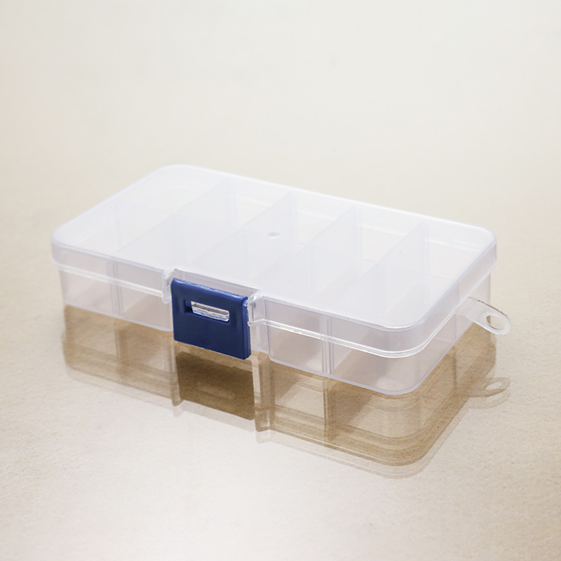 небольшая коробка для хранения с 10 ячейками для накладных ресниц, серег, колец, частей для ногтей, прозрачная пластиковая коробка