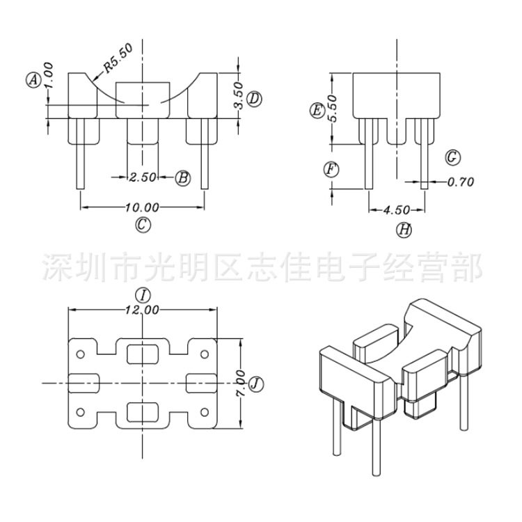 034 magnetic ring BASE inductance BASE 25mm * 15mm magnetic ring BASE BASE BASE high frequency BASE