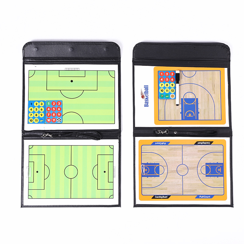 Factory sales tactical board 2.5 folding football tactical teaching this basketball zipper bag aluminum alloy coach this with magnetic
