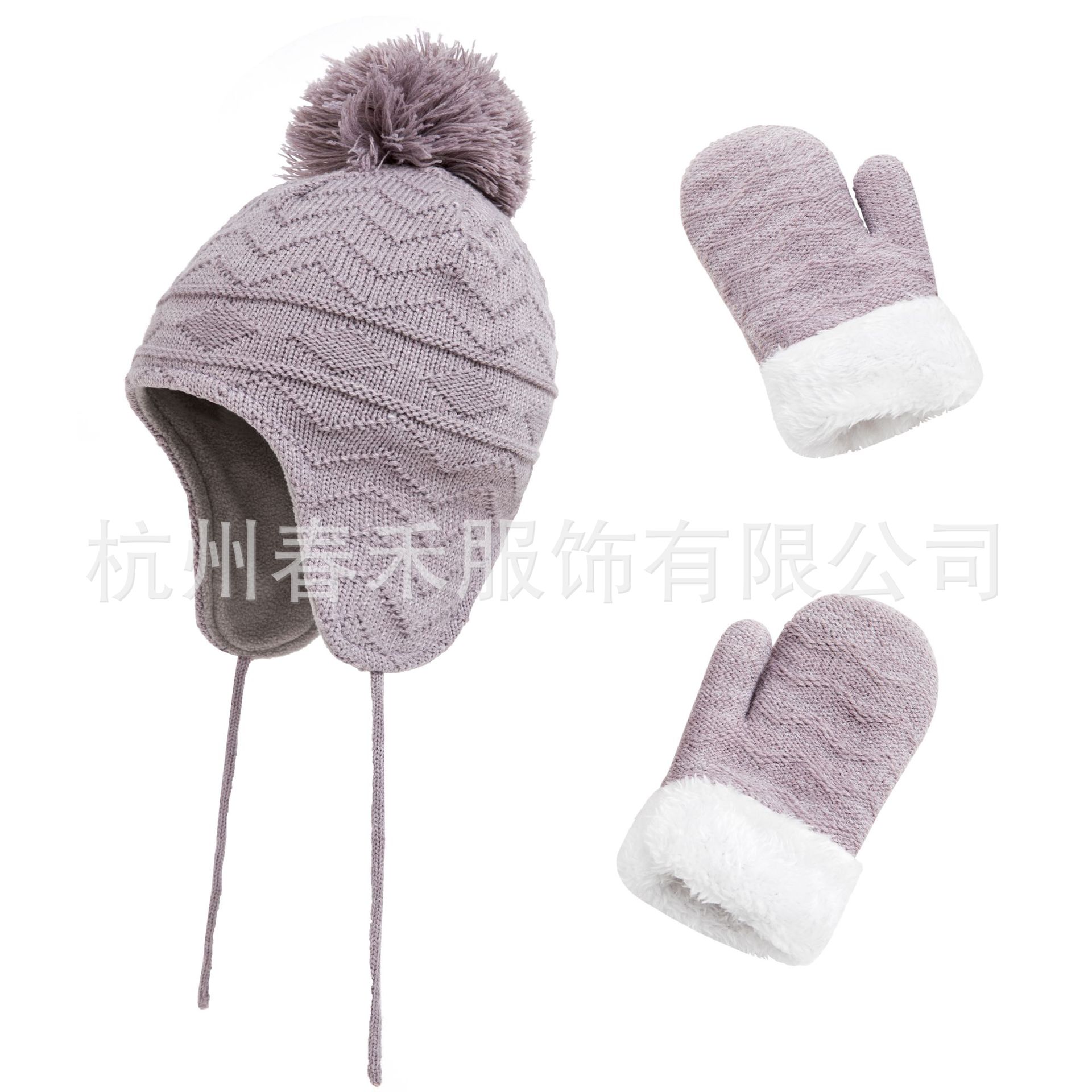 Source factory 6 color spot cross-border Amazon explosions New plus velvet autumn and winter 1-6 years old hat hand set