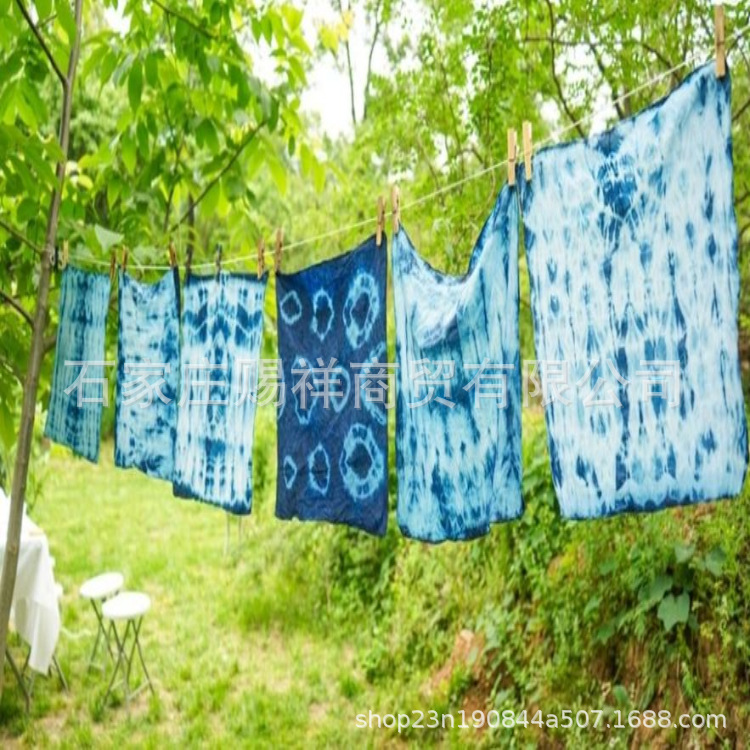 Tie-dyed Cloth Pure Cotton Tuo-dyed Square Square Square Plant-dyed Handkerchief Knock-dyed Pure Cotton Pure White Blue-dyed White Cloth for Kindergarten