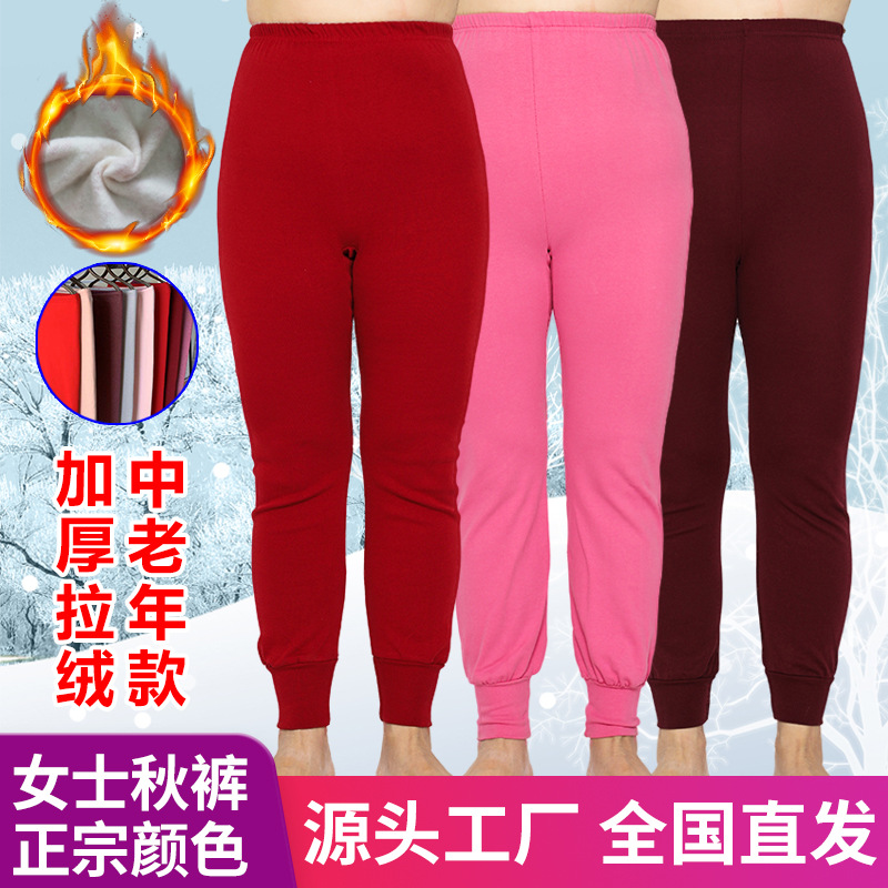 Осенние и зимние женские брюки с утолщением, свободные большие размеры для женщин среднего и пожилого возраста, универсальные