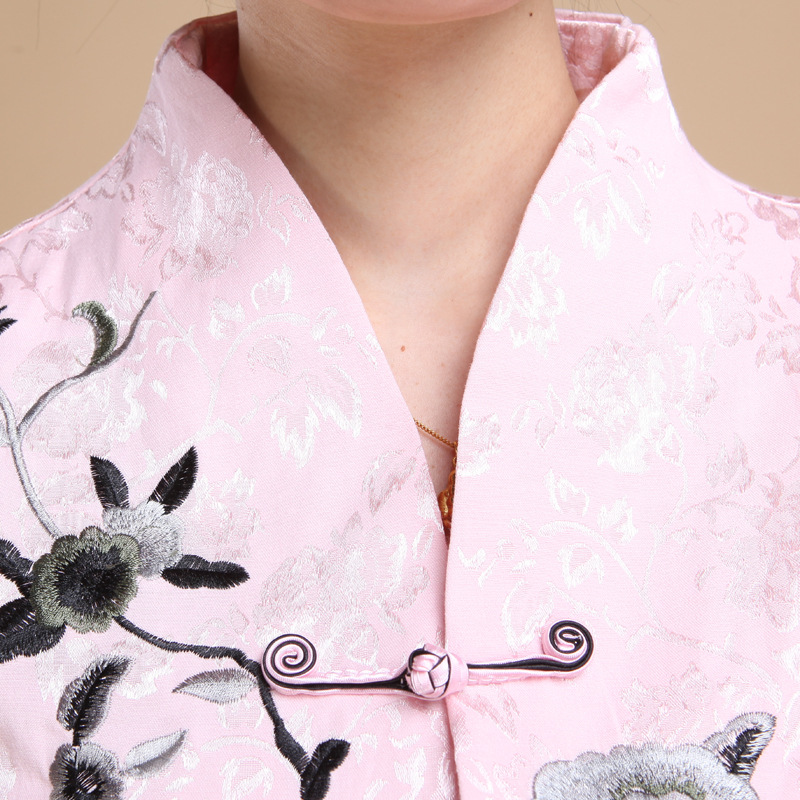 A generation of hair ladies Tang suit middle-aged women's mother suit Chinese modified jacket short sleeve summer T-shirt ethnic style