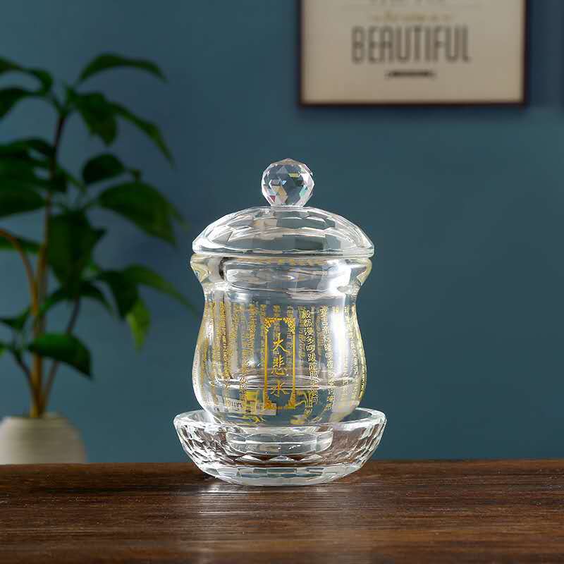 Buddha Water Cup for Home Lotus Sacred Water Cup Guanyin Buddha Front Cup for Money Tribute Water Cup Buddha Supplies