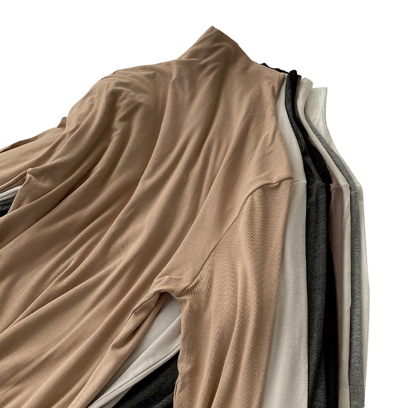 Pregnant Women's 2025 Spring, Summer and Autumn Pregnant Women's Top Korean Round Neck Pregnant Women's Top High Elastic One-word Collar Pregnant Women's Base Shirt