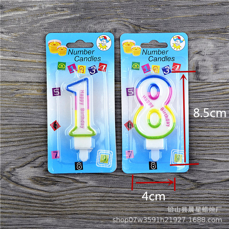 Large Color Edge Digital Candle happy birthday happy birthday Children Digital Cake Decorative Candle