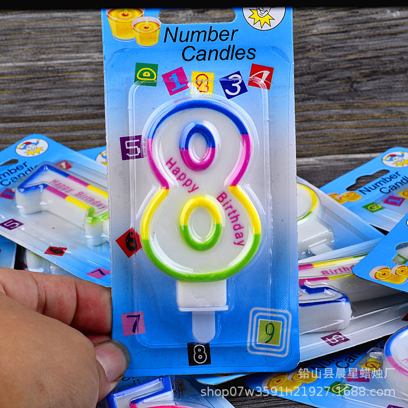 Large Color Edge Digital Candle happy birthday happy birthday Children Digital Cake Decorative Candle