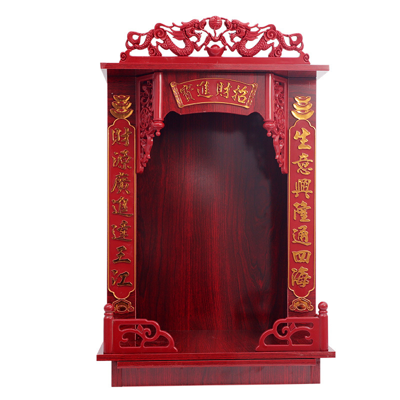Red sandalwood solid wood color Buddha niche small worship table Guan Gong Guanyin Worship table God table decoration wall-mounted shrine manufacturer