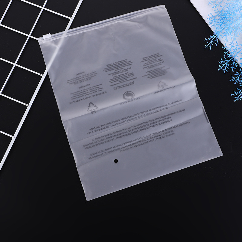 Clothing zipper bag transparent plastic packaging bag clothes self-sealing bag packaging bag cross-border foreign trade warning storage bag