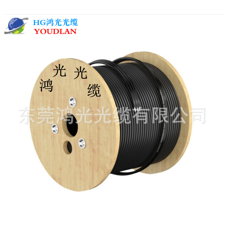 Outdoor Leather Cable Optical Cable Gjyxch-2 Core Telecommunications Grade Optical Fiber Entry Internet Transmission Stable Network Fast Fast Can Be Customized