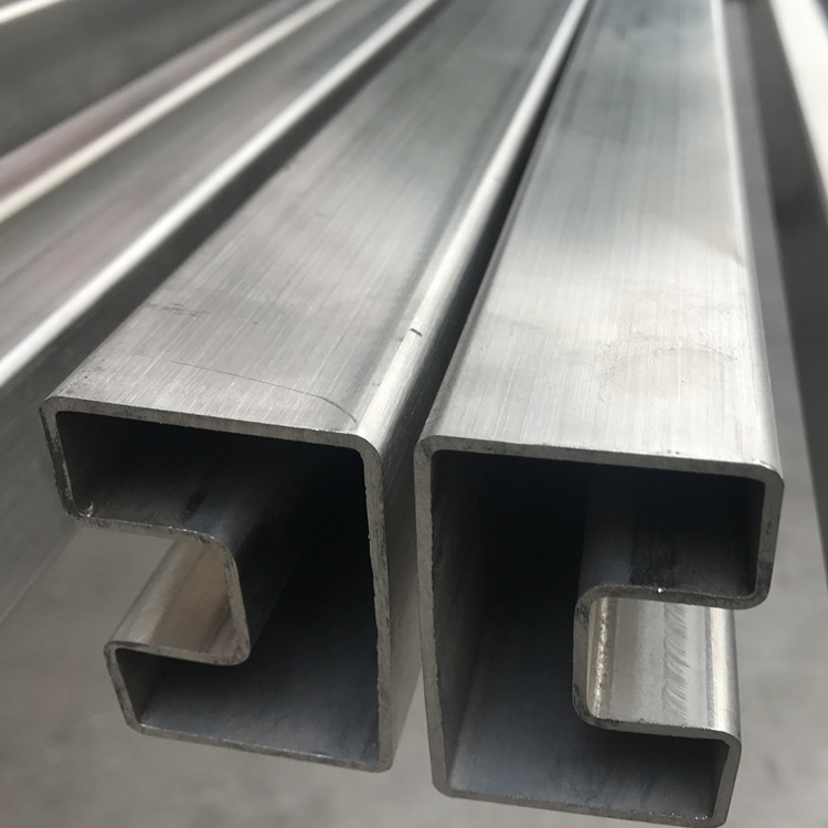 Foshan 201 stainless steel special-shaped tube Matt 316 flat Groove Tube wire drawing 304 stainless steel square Groove Tube spot