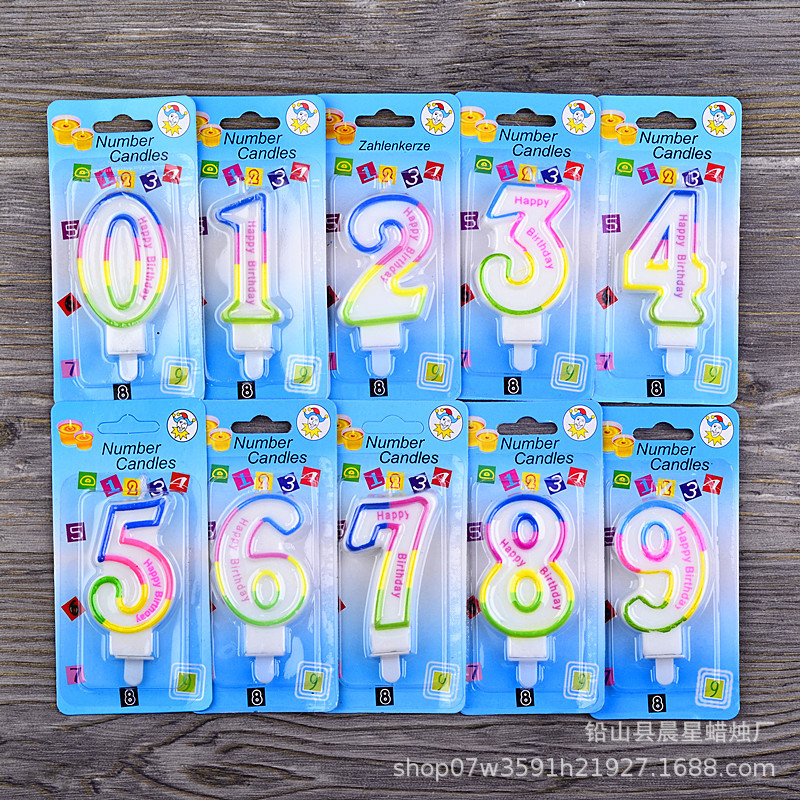 Большая цветная цифровая свеча счастливый день рождения детская цифровая праздничная свеча