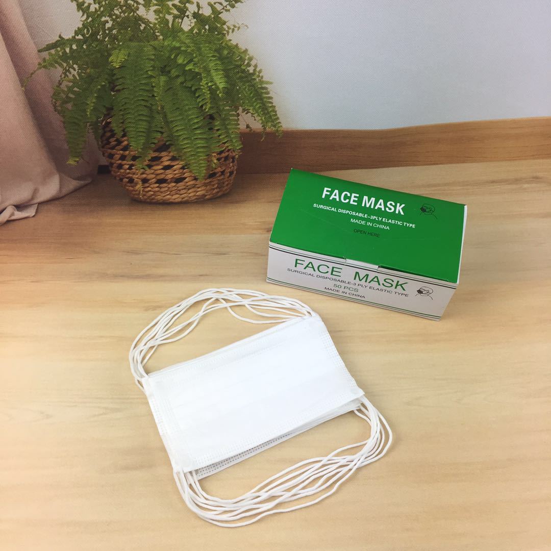 Supply of Disposable White Three-Layer Non-Woven Strap Pullover, Breathable Hanging Brain-Strength Dust Mask