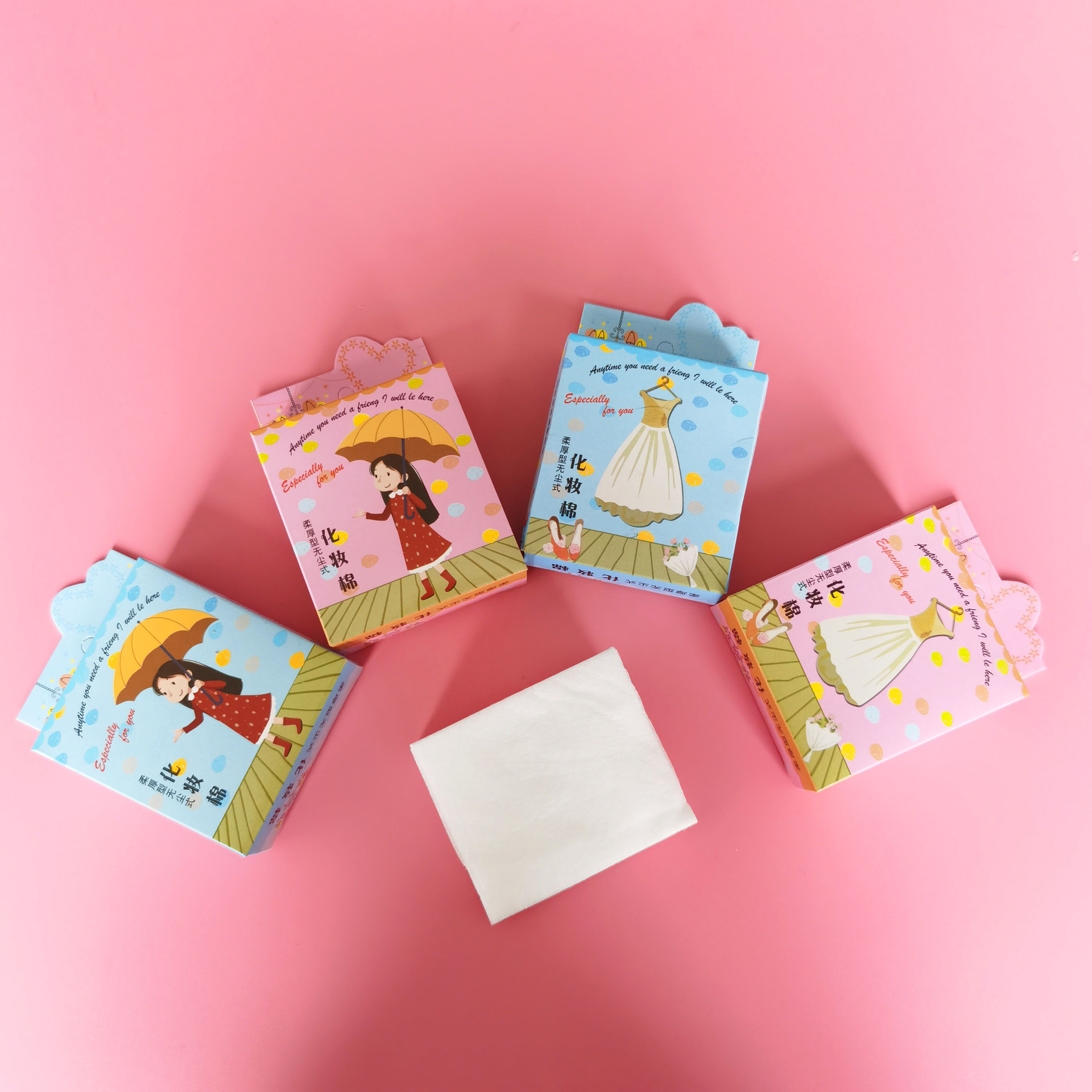 Оптовая упаковка для девочек, дорожная косметика, очищающие ватные диски, 40 штук в коробке