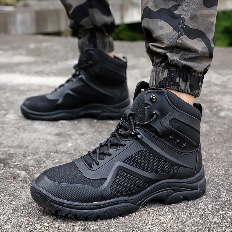 Cross-border Autumn and Winter Cross-border Anti-skid Belt Steel Claw plus size Foreign trade original order Military Boots Outdoor Boots Rock Climbing High-top Climbing Boots for Men