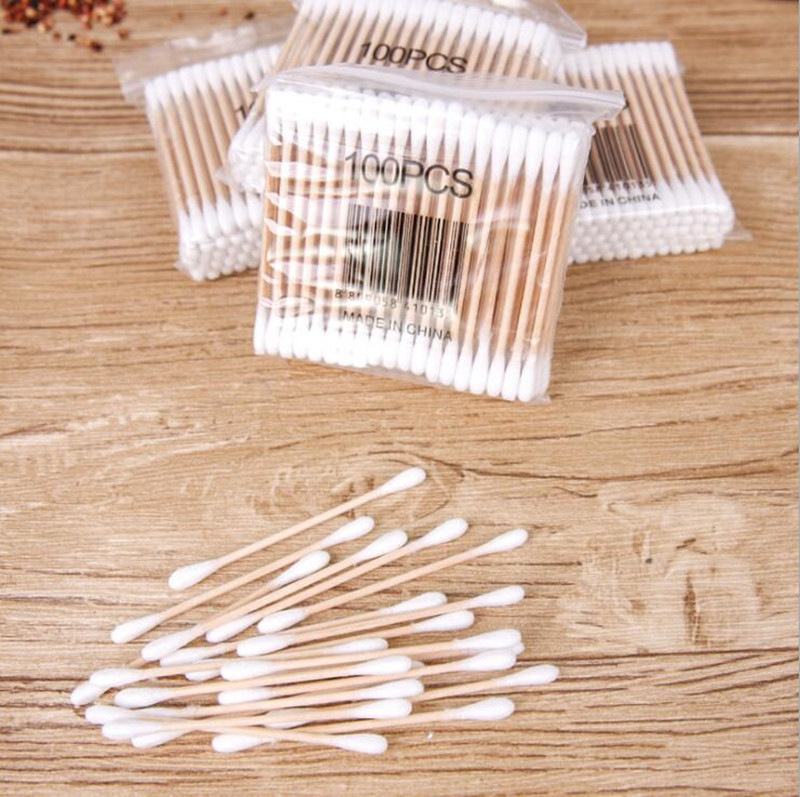 Cotton swab Ear-pulling Makeup Wooden swab Wooden swab Ear-digging Multifunctional Double-headed swab Stick Disposable Cleaning swab