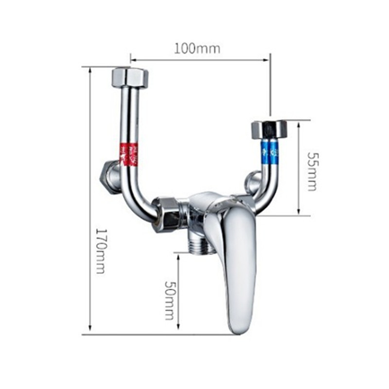 Electric water heater mixing valve wholesale U-shaped all-copper body mounted hot and cold shower switch bathroom mixing valve factory postage