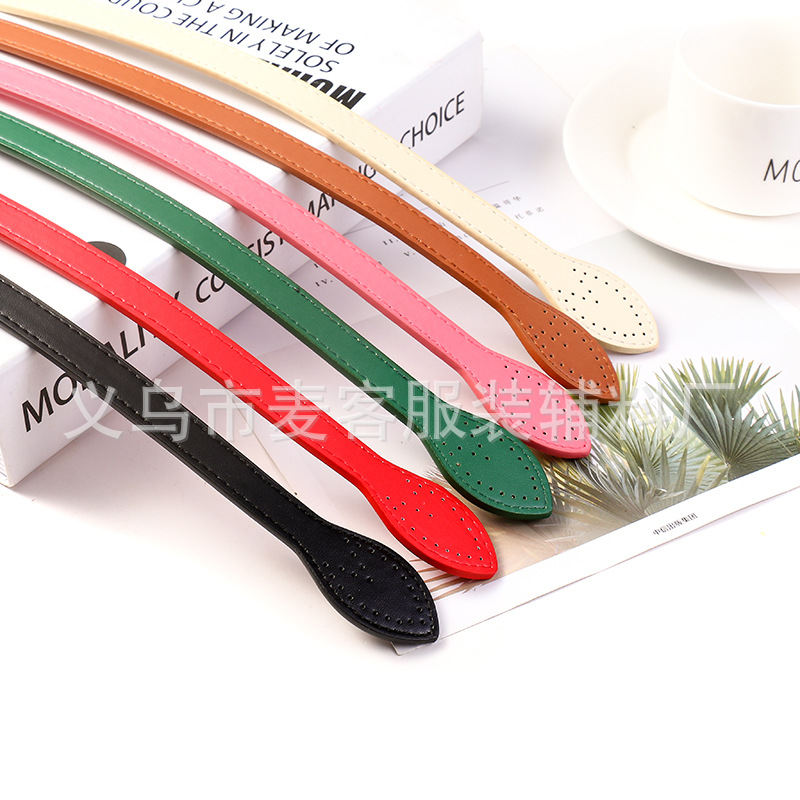 Imitation leather handle 60cm long Korean version of fine pressure line leaf bag with diy threading handle handle spot 24g