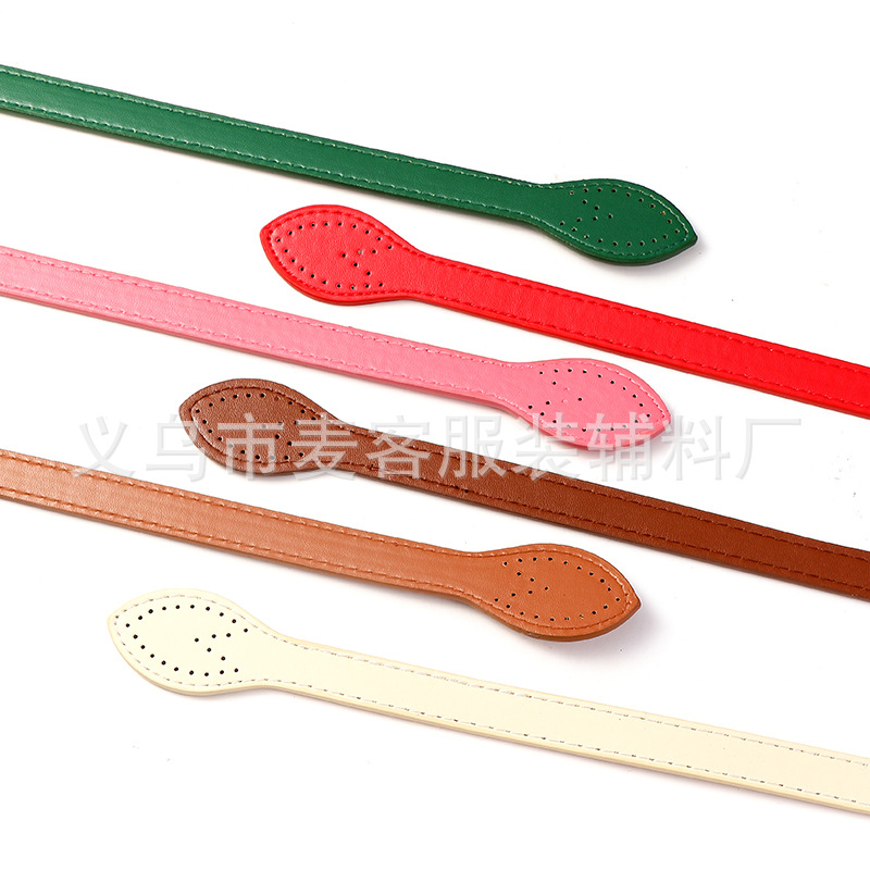 Imitation leather handle 60cm long Korean version of fine pressure line leaf bag with diy threading handle handle spot 24g