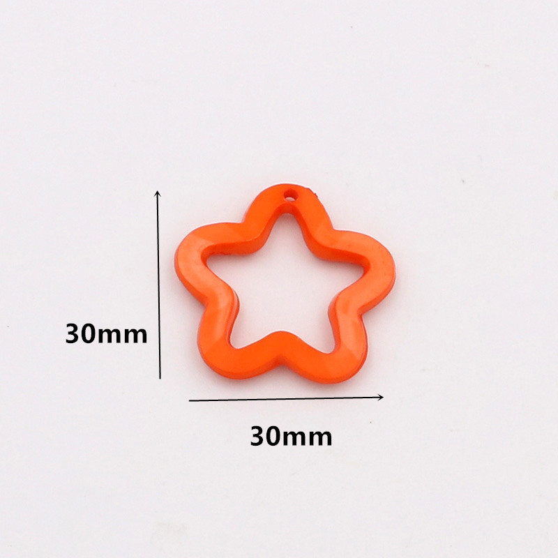 DIY jewelry accessories acrylic 30mm with hole plum blossom five-pointed star pendant keychain bag pendant material